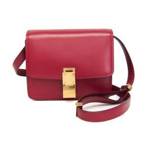 Celine Classic Box Women's Leather Shoulder Bag Red Color